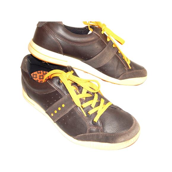ECCO Golf Shoes Mens 8.5 US 42 EU BIOM Hybrid Spikeless Brown Orange Leather - Picture 2 of 8